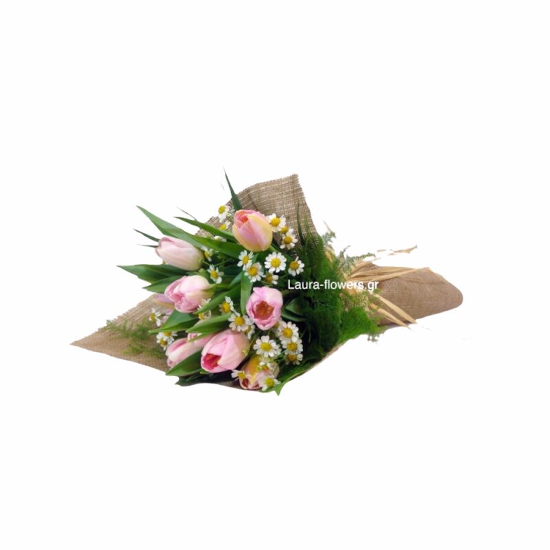 Bouquet with pink Tulips 18 euros