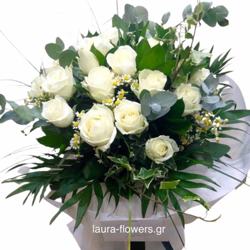 Bouquet with white roses 50 euros