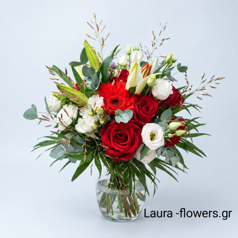 A red-white bouquet